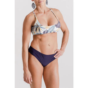 Women's Pink Cove Purple & White Tropical Print Bikini Set S,M